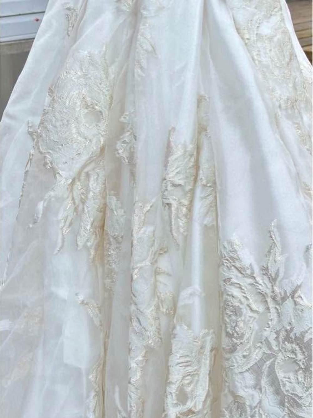 Sherri Hill Ivory and Gold Embroidered Wedding Dress Skirt